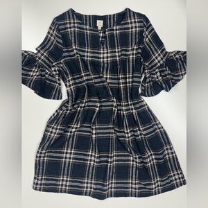 Navy, Gold, & White Plaid Tunic/Dress